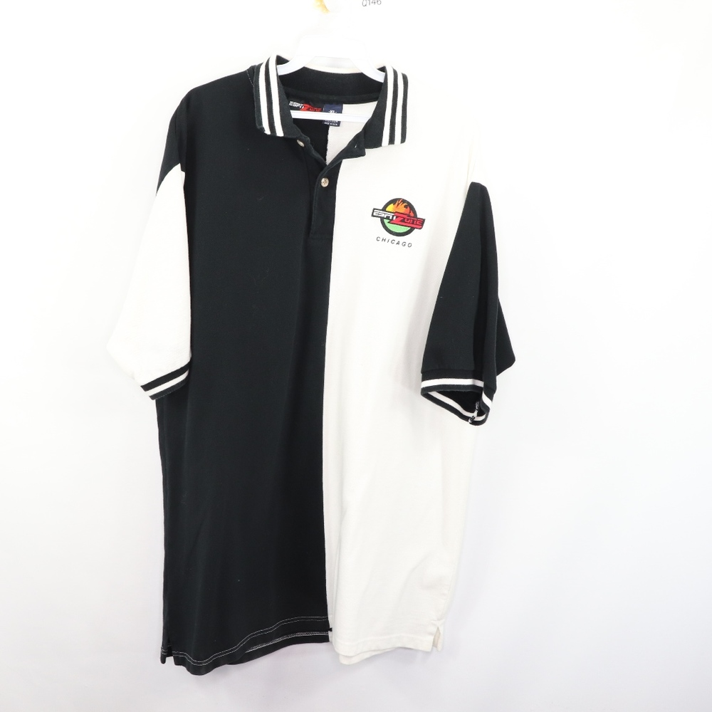 90s ESPN Zone Mens XL Color Block Polo Golf Shirt